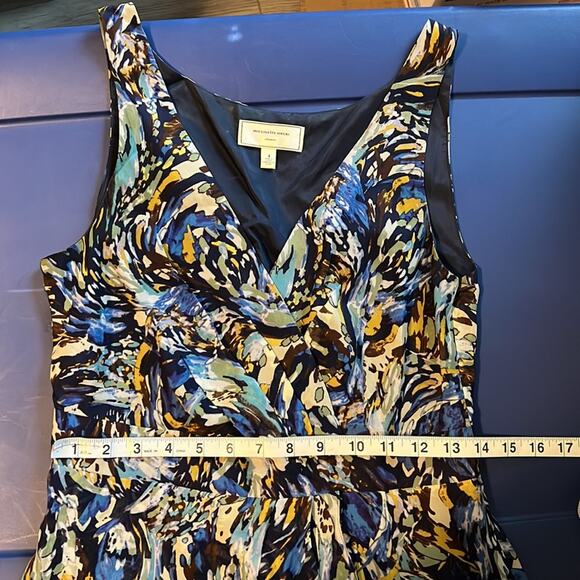 Anthropologie Moulinette Soeurs Silk Abstract Sleeveless V-Neck Dress - Picture 12 of 16